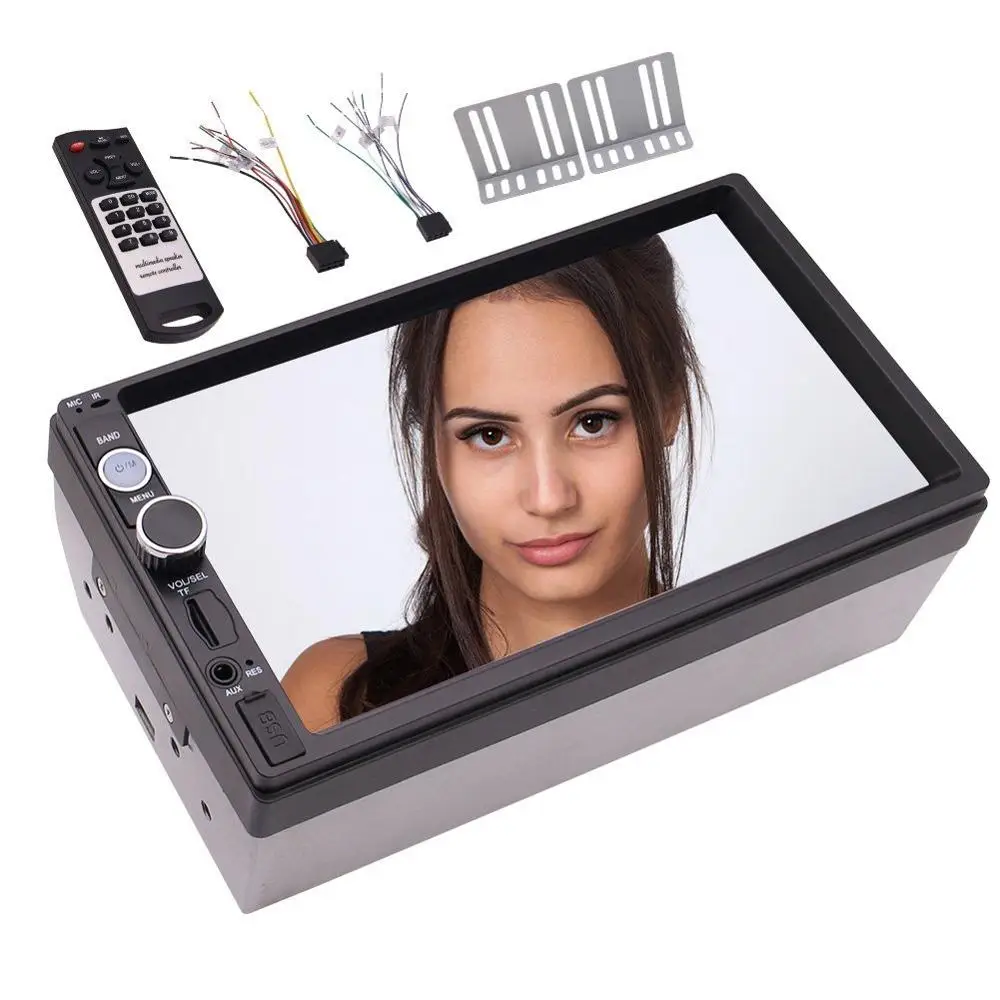 

7'' 2 Din HD Bluetooth Car Radio MP5 Player&Receiver Radio Entertainment USB/TF FM Aux Input support Camera Input+Remote Control