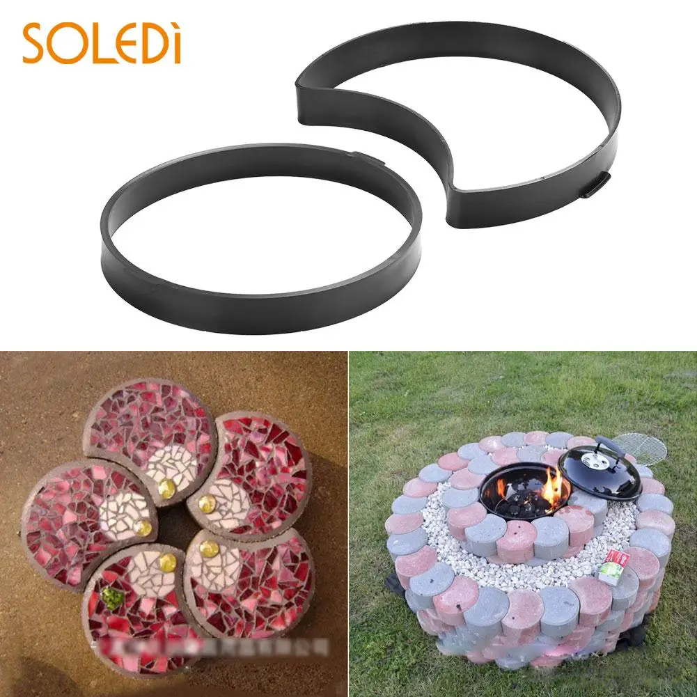 Round Riginality Cement Brick Molds DIY Path Maker Mold Beautiful