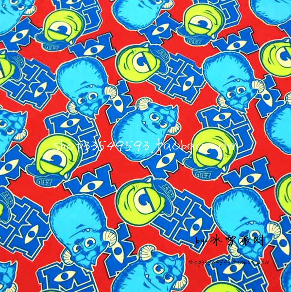 

100*140cmCartoon Popeyes Monster Mr.Q cotton fabric for Tissue Kid Bedding textile for Sewing Tilda Doll, DIY handmade materials