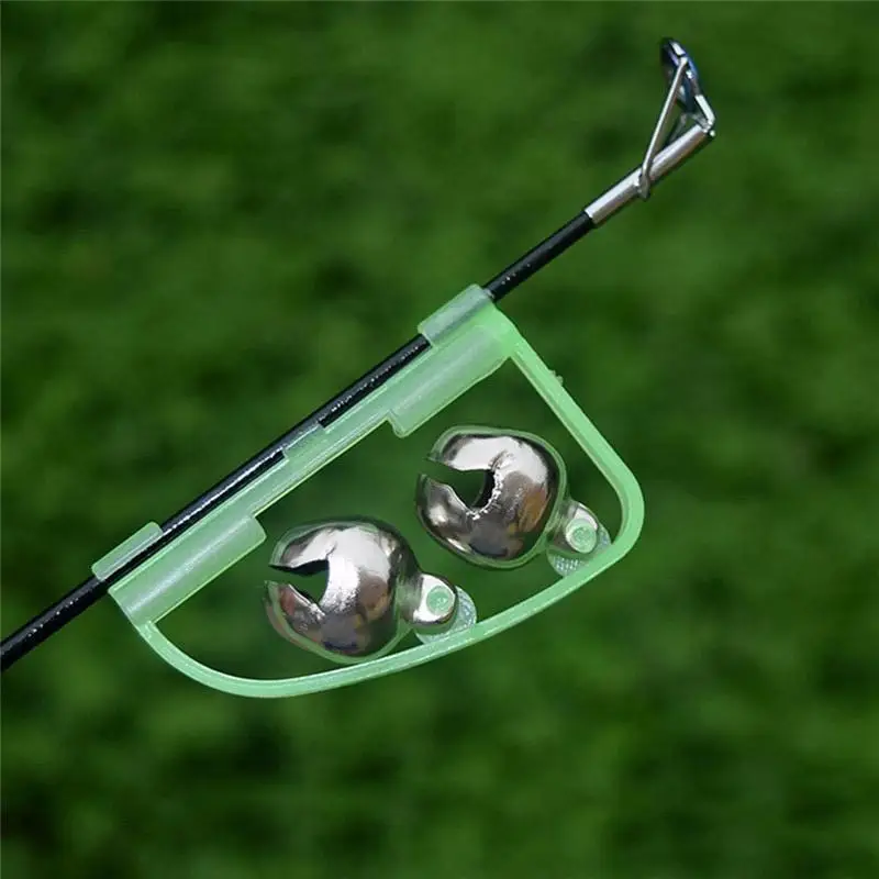 

20PCS/Set Fluorescent Fishing Rod Pole Tip Clip Twin Bell Alarm Alert Ring Glow In The Dark Fishing Tackle Box Accessory tool
