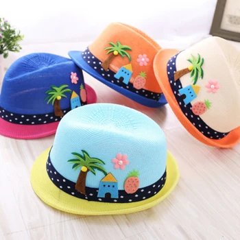 

2019 Baby Summer Beach Sun Protection Accessories Sweet Girls boys Bowknot Hat Bowler Bonnet Toddler Photography Props