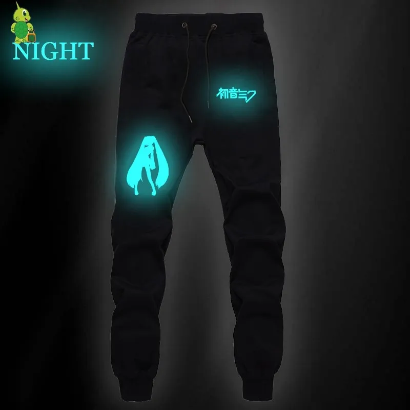 

Anime Hatsune Miku Pants Men Joggers Luminous Sweatpants Pants Fitness Pants Autumn Winter Pants Women Long Trousers Harem Pants