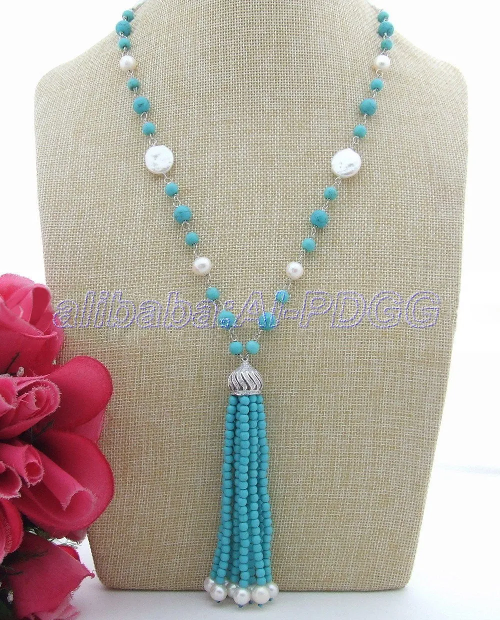 

19'' Natural 13MM White Keshi Pearl Necklace CZ Clasp