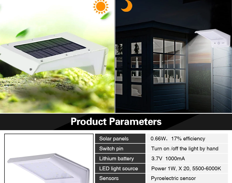 Sensor de Movimento ao ar Movido a Energia Solar para a Segurança do Jardim Ip65 à Prova Solar Luz Pir Livre Luzes Caminho Rua d' Água Lâmpada 4 Pcs 20 Led 11 Sensor de Movimento Ao Ar Livre Luzes