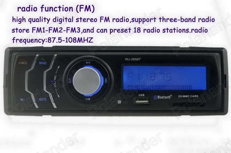 Горячая новинка в тире bluetooth музыкальный телефон автомобильный радио mp3-плеер аудио Авто Стерео fm-приемник USD/SD карта/AUX In