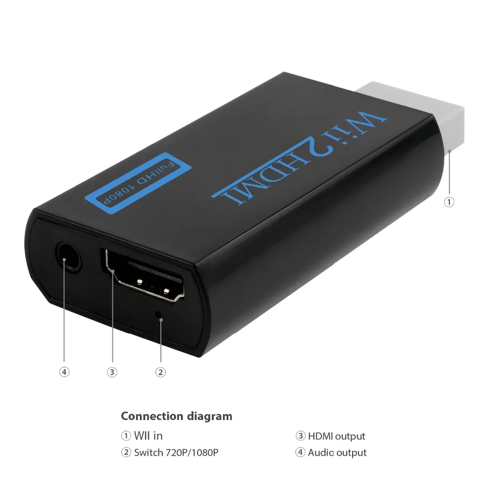  JCKEL Wii a HDMI di Lusso HD 1080 p Cavo Adattatore 3.5mm Audio Wii2HDMI Converter Wii 2 HDMI Switc