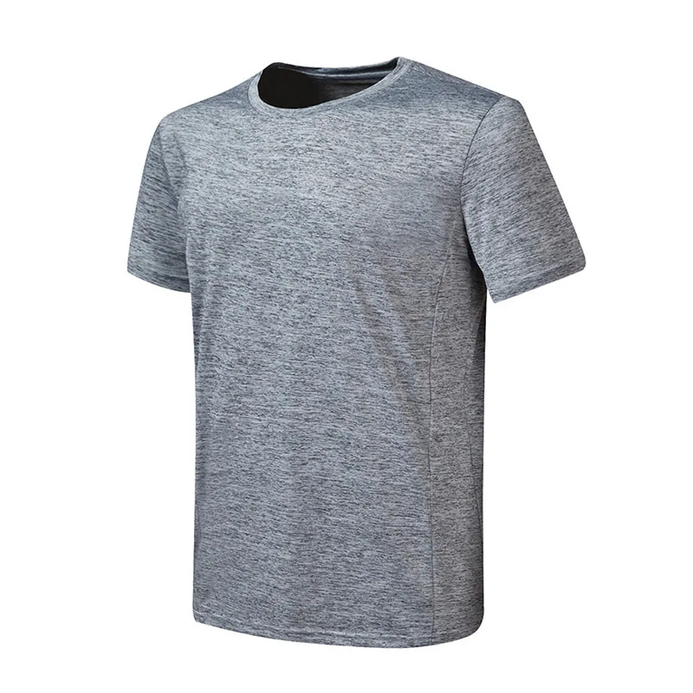 Мужская футболка с короткими рукавами для фитнеса, Спортивная футболка, быстросохнущие дышащие спортивные топы JT-Прямая поставка - Цвет: grey