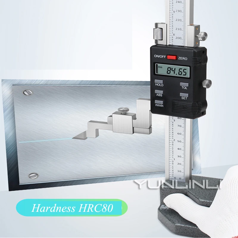

Stainless steel digital display cursor height gauge 0-300mm marking ruler line height marking head 0-500