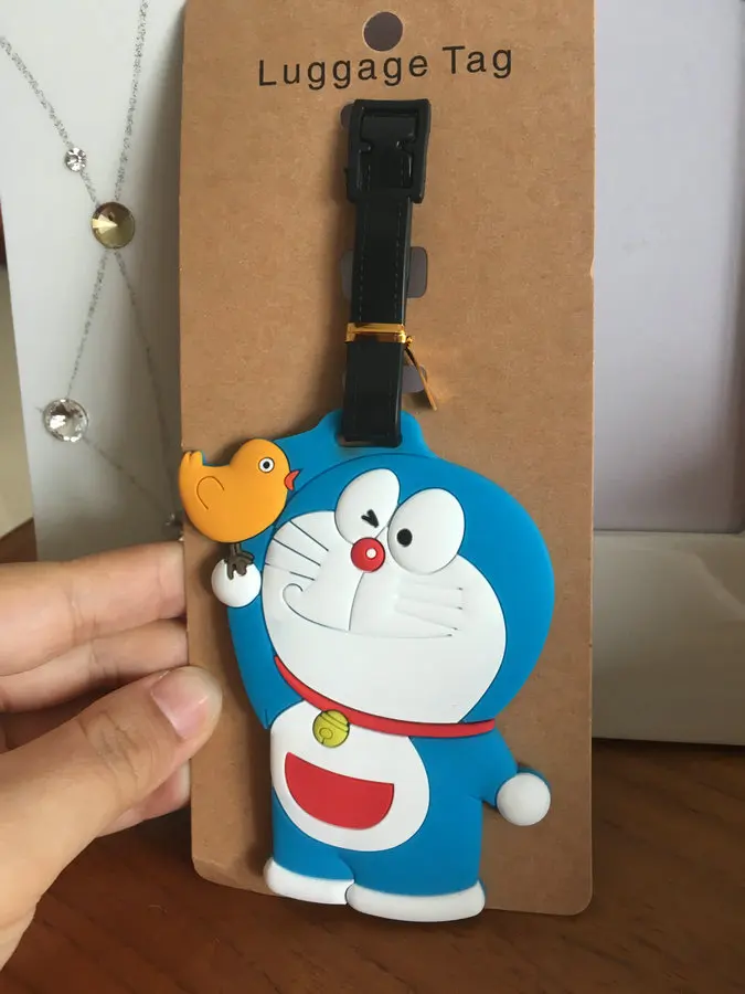 Handmade PVC Cartoon Cute Luggage Tag Doraemon Travel Accessories Suitcase ID Address Holder Baggage Boarding Tag Portable Label