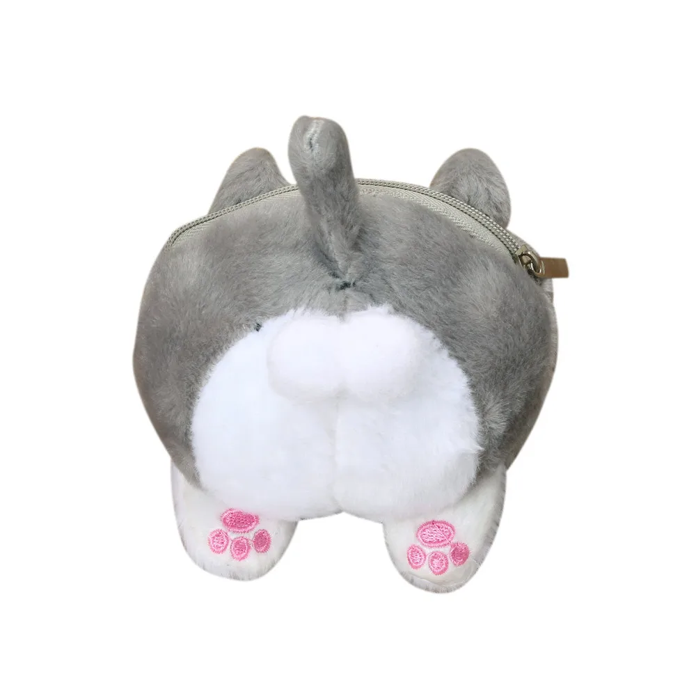 

Kawaii Money Storage Gift Wallets Women Mini Cute Cat Butt Tail Plush Coin Purse Change Purse Bag Cute Cat Butt Coin Purse