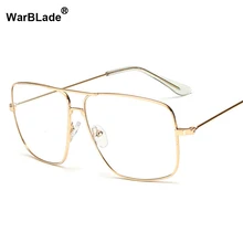 Брендовые очки винтажные квадратные мужские оправы для очков роскошные дизайнерские золотистого цвета прозрачный очки мужские оправы для очков
