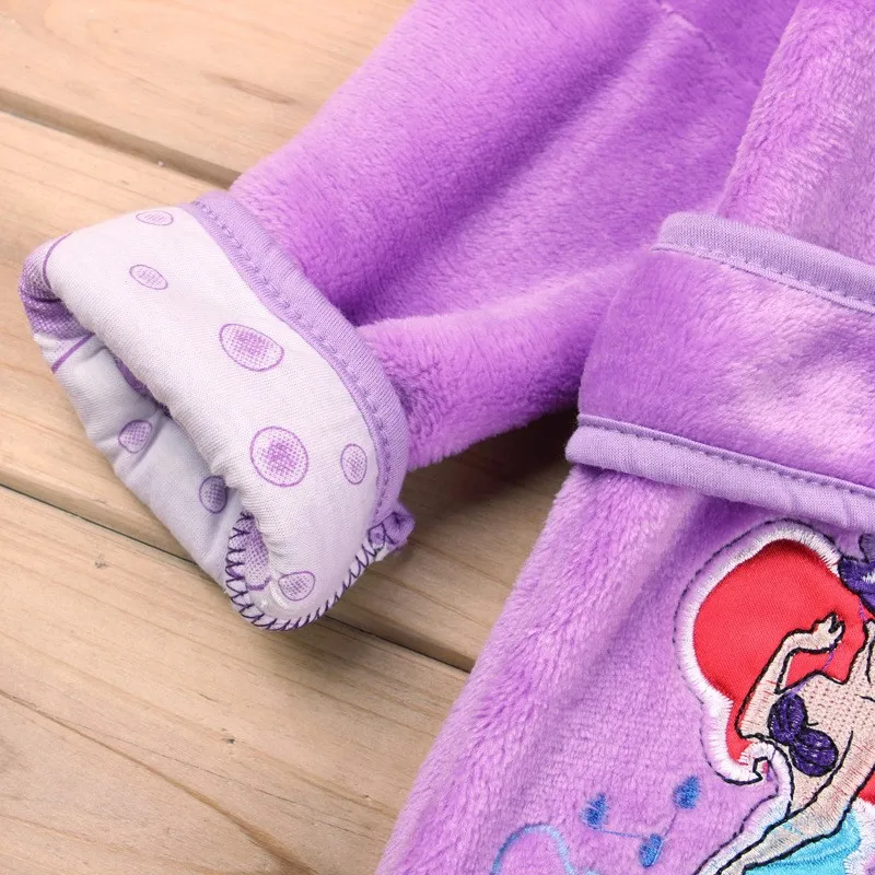 Children's Bathrobe Nemo Minnie Mickey  Soft Velvet Robe Baby Girls Pajamas Coral Kids Warm Toddler Robes Infant Clothes black and white baby girl nightgown