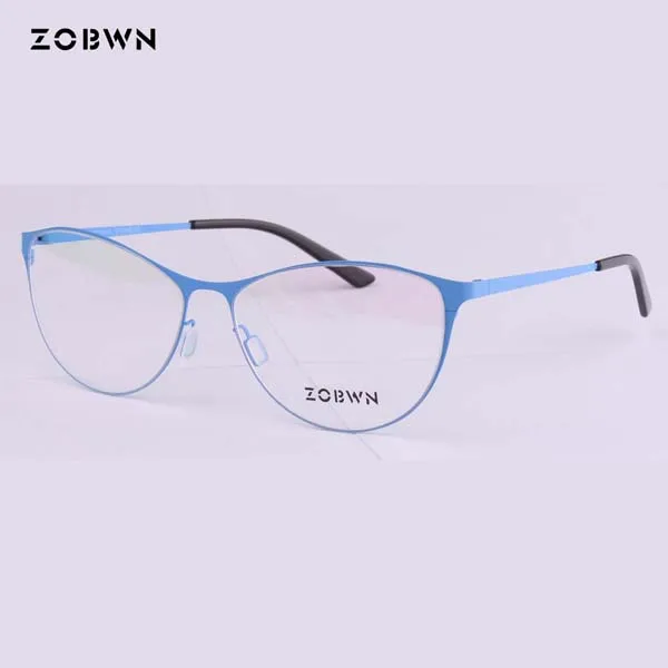 ZOBWN Лидер продаж модные очки кошачий глаз для женщин леди ультра светильник oculos de grau feminino для рецептурных линз Близорукость - Цвет оправы: ZB-M001 -C2 BLUE