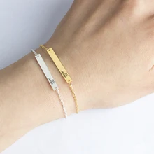 BFF простой Best друг Браслеты для Для женщин минимальным бар современные ювелирные изделия Нержавеющая сталь цепь браслет дружбы Femme подарки