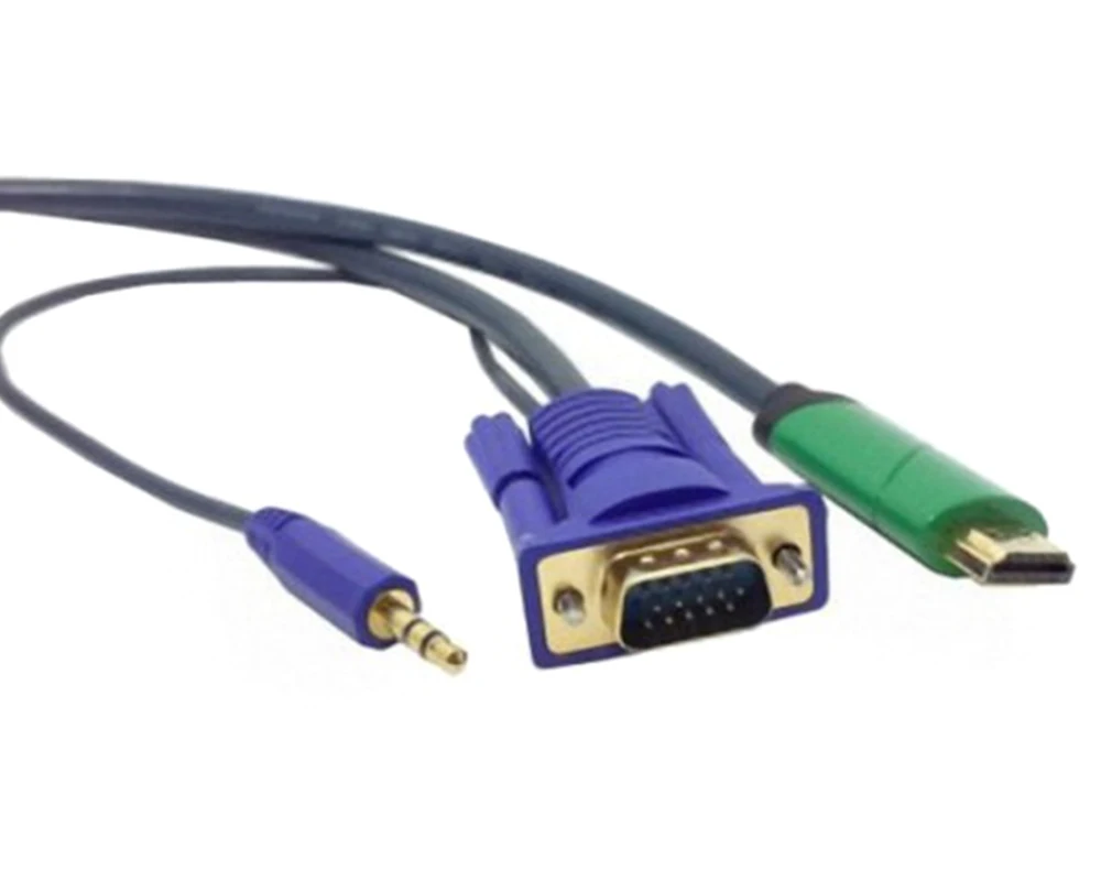 2 м 3 м Длина RCA папа-разъём HDMI папа VGA конвертер кабель с 3,5 мм аудио выход для DVD - Цвет: Green