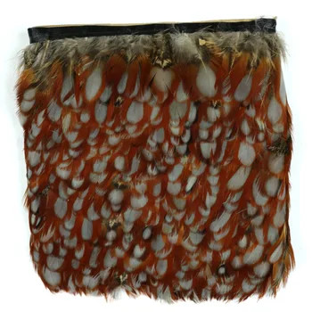 

Free shipping Ringneck Pheasant feathers fringe natural color 10 yards trim pheasant feather fringe for crafts
