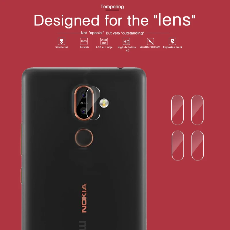 

Camera Lens Protective Tempered Glass Film For Nokia 7 Plus TA-1046 TA-1055 TA-1062 Clear Anti-scratch Rear Camera Glass Film