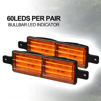 

1 Pair 1.0m 10-30V DC 3.7W*2 Front Direction Indicator Amber Light Bull Bar LED Indicator Lights Lamp Turn Signal Lights Lamp