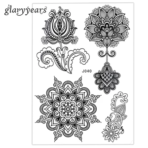 1 шт. новый смесь фотография конструкции для пикантные Для женщин тела Красота и здоровья Henna BJ040 цветок лотоса кружева Менди временные татуировки Пастер - изображение