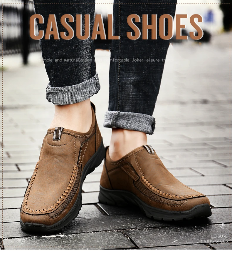 Men Casual Shoes Loafers Sneakers 2021 New Fashion Handmade Retro Leisure Loafers Shoes Zapatos Casuales Hombres Men Shoes