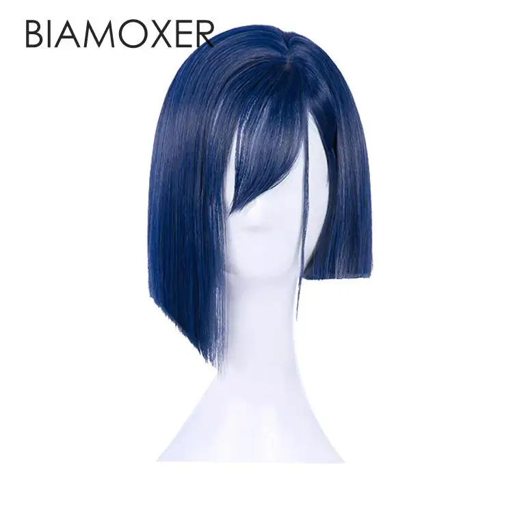 Biamoxer Новое поступление дорогой в Франции 015 Ichigo Короткие Голубые парики для