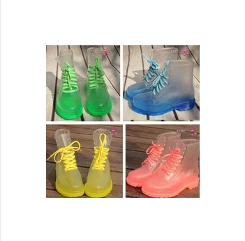 

women's flat heel transparent rain boots martin rainboots waterproof shoes women motorcycle boots