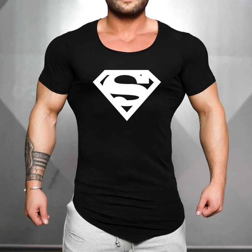 Brand Cotton men Clothing Male Slim Fit t shirt Man fitness T-shirts Casual T-Shirts superman print mens gyms tops tees Brand Cotton men Clothing Male Slim Fit t shirt Man fitness T-shirts Casual T-Shirts superman print mens gyms tops tees