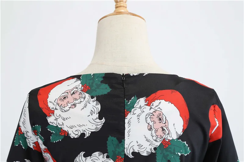 Kostlich Christmas Elegant Swing Rockabilly Dresses O-Neck Long Sleeve Women Dress With Sashes Audrey Hepburn 50s Vintage Dress  (47)
