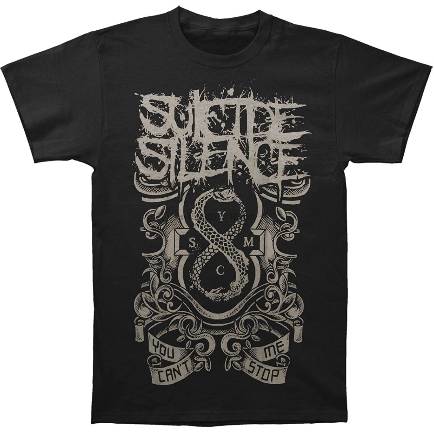 Мужская модная футболка с круглым воротником SUICIDE SILENCE черного цвета|Футболки| |