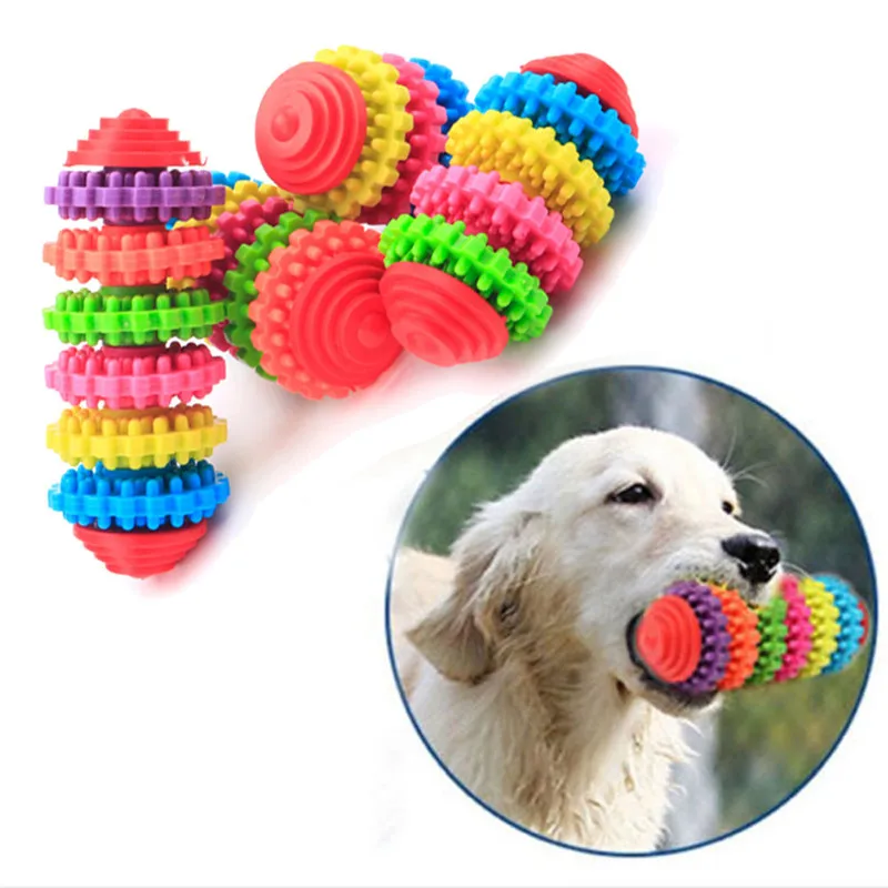 Dogs Pets Chew Toys1 PC Pet Dog Puppy Rubber Dental Teeth Chew Bone Play Training Fetch Fun Toys