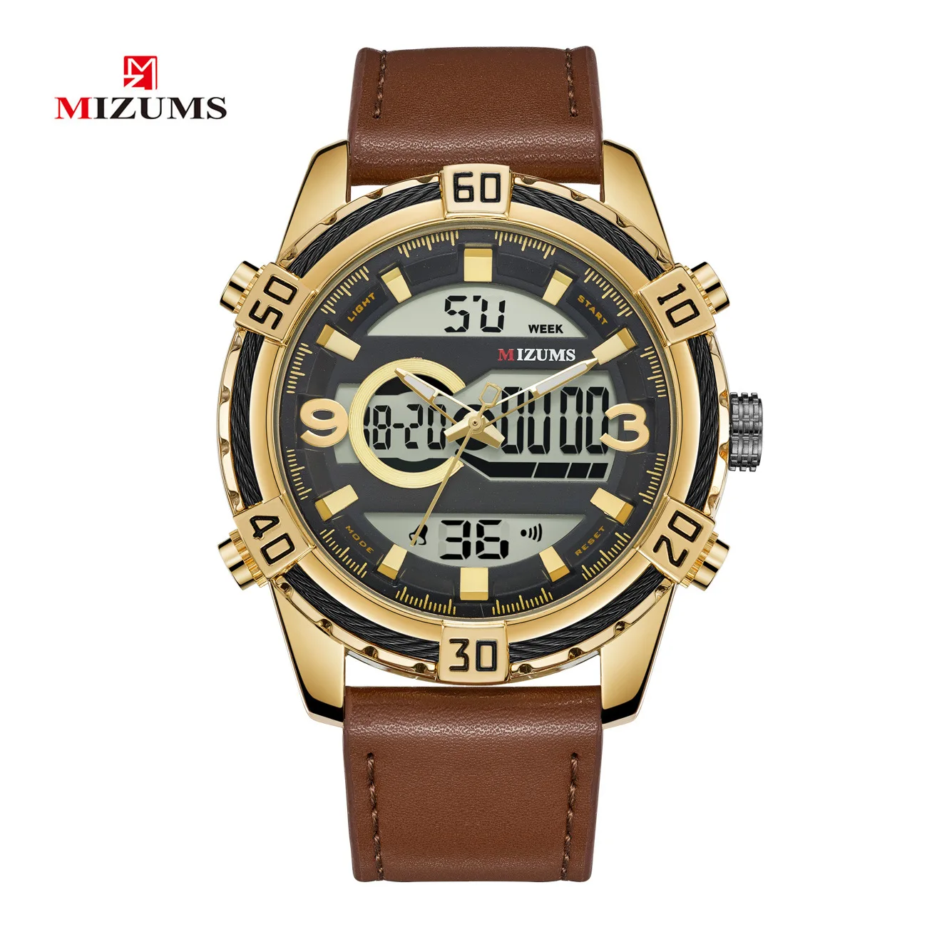 

Men's Watches Top Luxury Brand Men Leather Sports Man LED Digital Clock Waterproof Military Quartz Wrist Watch Erkek Kol Saati