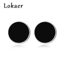 Lokaer Классические Акриловые круглые серьги-гвоздики золотого цвета из нержавеющей стали минималистичные трендовые серьги ювелирные изделия для женщин E170270200