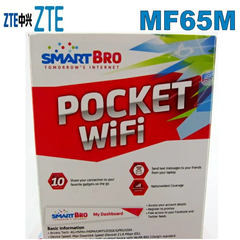 Разблокированный 21,6 MPS 3g HSDPA Беспроводной маршрутизатор мобильный WiFi zte MF65m PK E5220 5330 R206