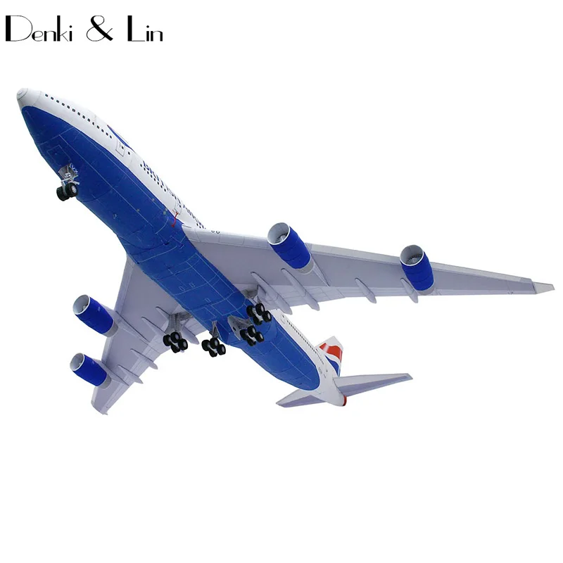 British Airways Boeing747-400 Бумажная модель 49 см x 45 см 1:144 масштаб 3D DIY Развивающие игрушки