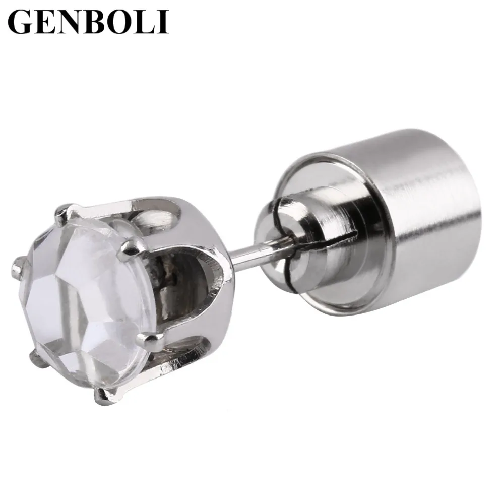 Очаровательная светодиодная серьга светящиеся яркие ночные серьги-гвоздики Trendcy Crown Светящиеся хрустальные серьги из нержавеющей стали для DJ dance party Bar