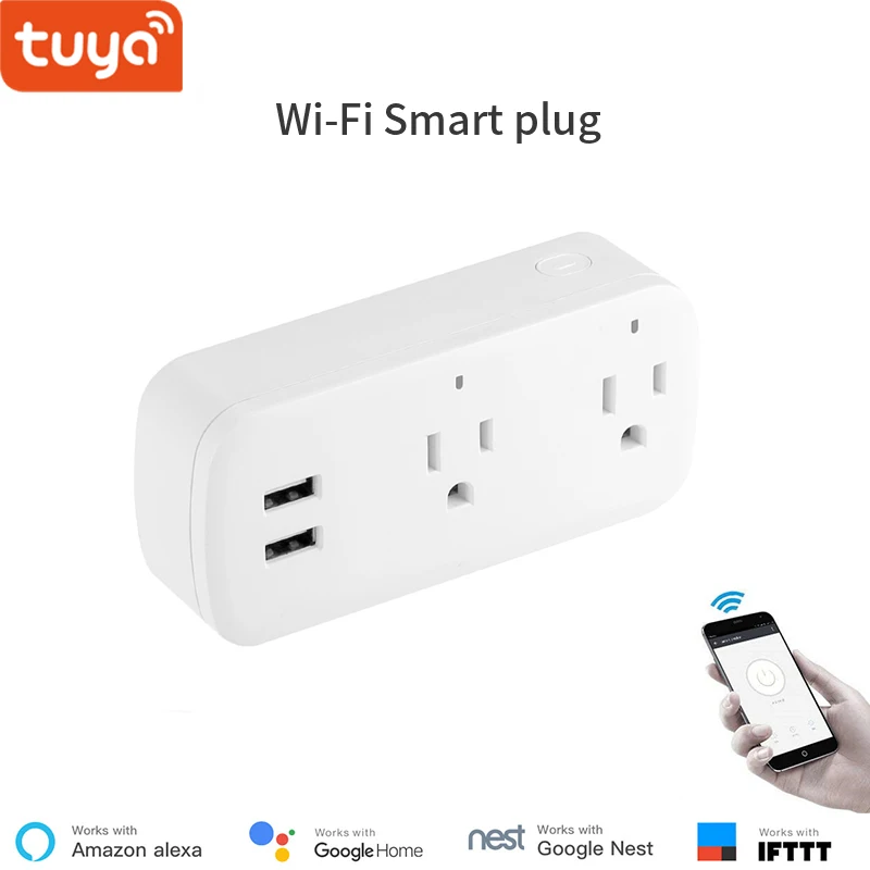 Us 16 06 15 Off Wifi Smart Plug With Dual Usb Ports Wireless Remote Control Mini Smart Outlet Work With Alexa Echo Google Home Smart Socket