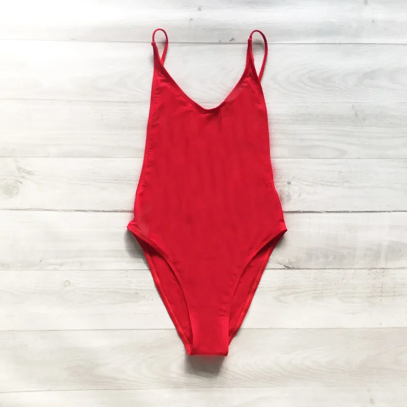 Сплошной цельный купальный костюм, пустой сексуальный купальный костюм, купальный костюм для женщин с высокой посадкой, купальный костюм, черный mayo badpak, пляжная одежда, красный цвет