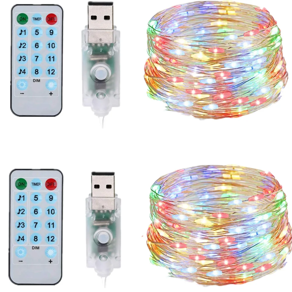 Светодиодная музыкальная гирлянда с питанием от аккумулятора/USB звуковая