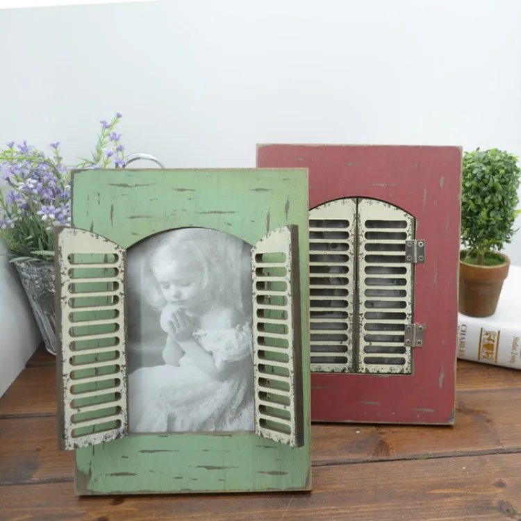 

6inch Vintage Wooden Window Wooden Picture Photo Frame Home Store Decoration Photo Prop Frame