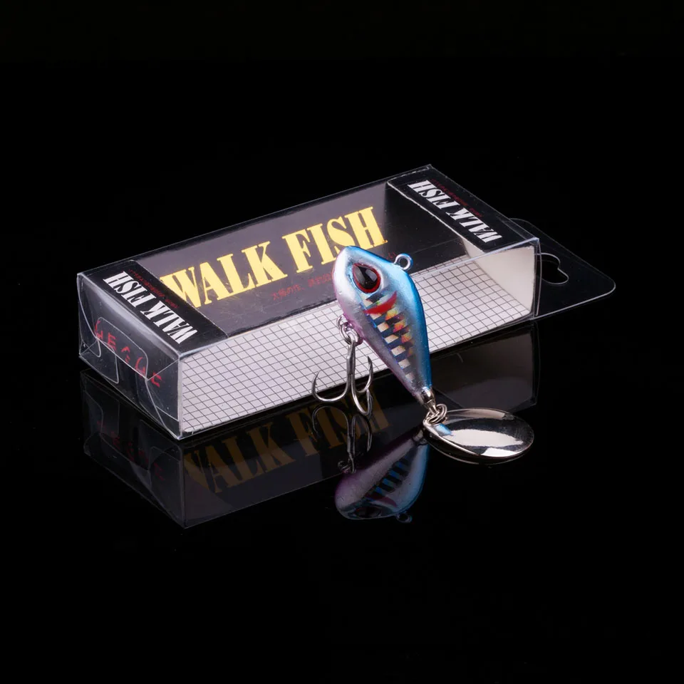 WALK FISH металлическая мини-Приманка VIB с ложкой, рыболовная приманка 5,6 г/9,3 г/16,9 г/24,6 г, рыболовная Шпилька, воблер, Вибрационный Спиннер, Тонущая приманка - Цвет: C 3