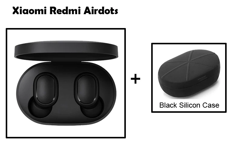 Быстрая Xiaomi Redmi Airdots TWS Bluetooth 5,0 беспроводные Bluetooth наушники стерео бас наушники - Цвет: Add black case