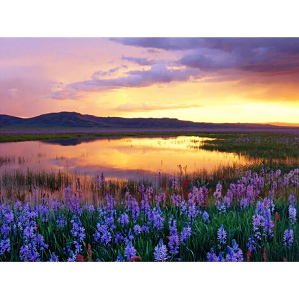 

diy diamond cross stitch home decor paint diamond painting embroidery mosaic pictures of rhinestones needlework landscape Sunset