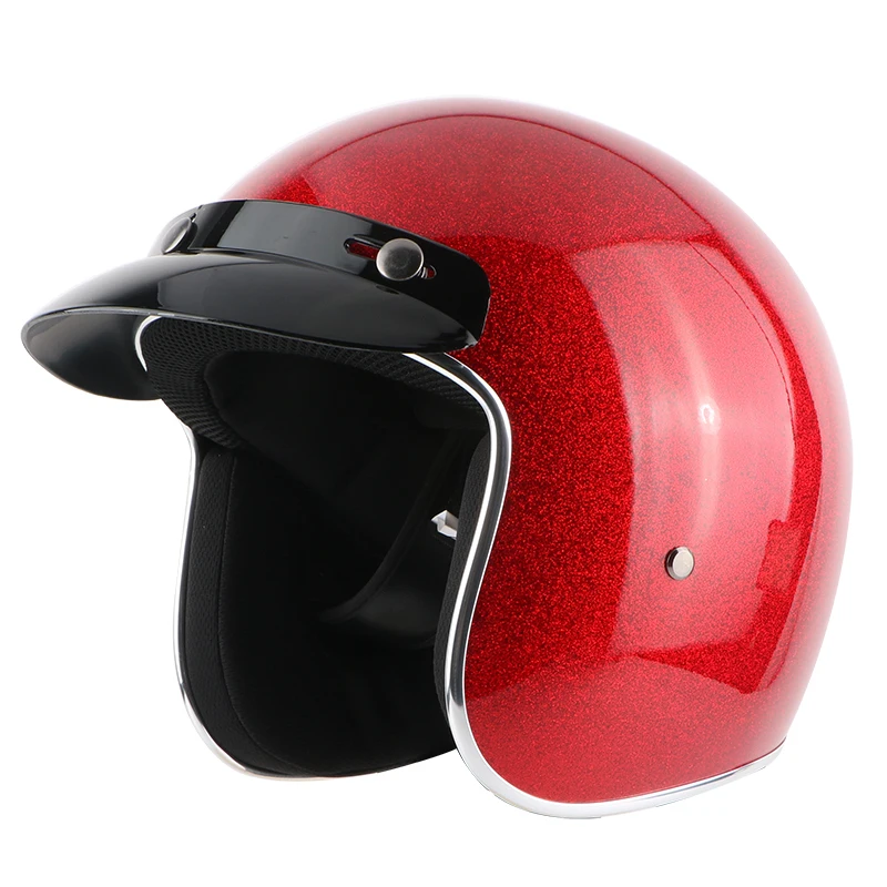 Новые Ретро мотоциклетные шлемы открытый 3/4 лицо мотоциклетный шлем 9 цветов Чоппер мотоциклетные Ретро шлемы Vespa - Цвет: 5