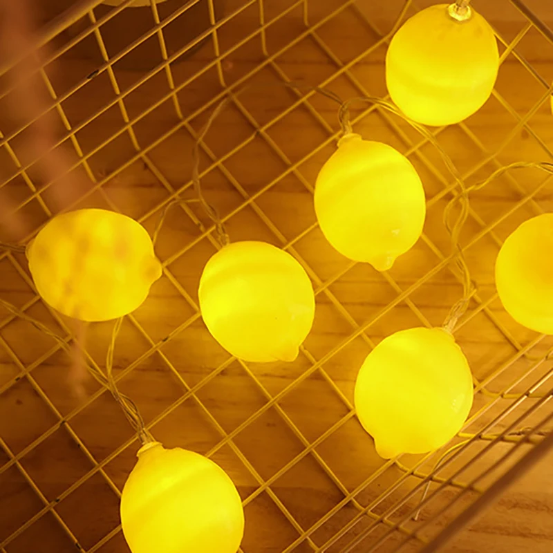 Светодиодный гирлянды 10 светодиодный s лимон цепи желтого цвета для праздничное освещение Фея гирлянда для елки Свадебная вечеринка украшения