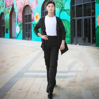 

4 Colors Latin Dance Tops For Men Long Sleeve Cha Cha Samba Rumba Practice Clothes Milk Fiber Ballroom Performance Wear DC1164