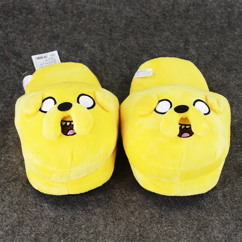 Adventure Time Jake Slipper Stuffed 27cm Jake Slipper Winter Warm Indoor for Adults Soft Plush Shoes
