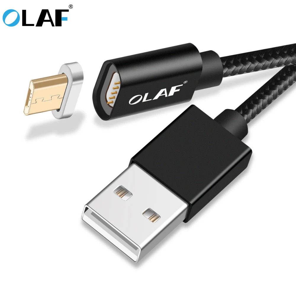 

OALF Magnetic USB Cable For iPhone X 8 7 6 Plus 5s USB Type C & Micro Magnetic USB Fast Charger Cable Adapter With LED Display
