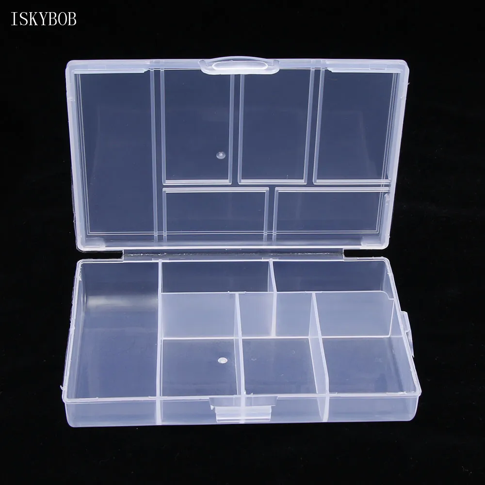 

Cheap Mini Jewelry Organizer packing Box Case Plastic Transparent Coin Pill Jewelry packing organizers Box Case Orgainzer Tool