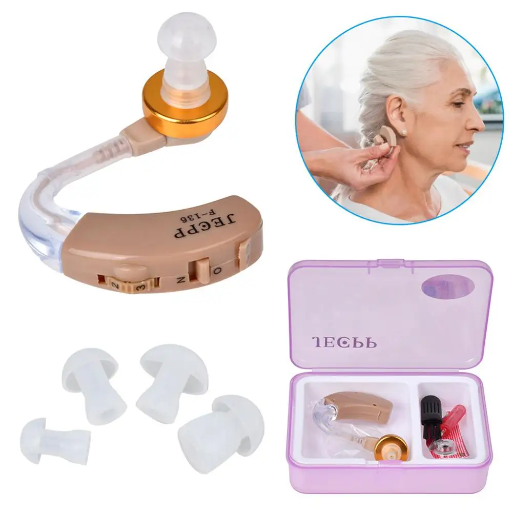 

JECPP F-136 Mini Ear Hearing Aid Adjustable Sound Amplifier Kit for the Elderly