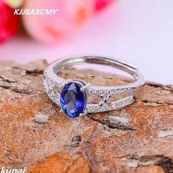 

KJJEAXCMY Fine jewelry Sterling Silver Ring color jewelry 925 silver inlay Tanzania color Topaz Ring female models